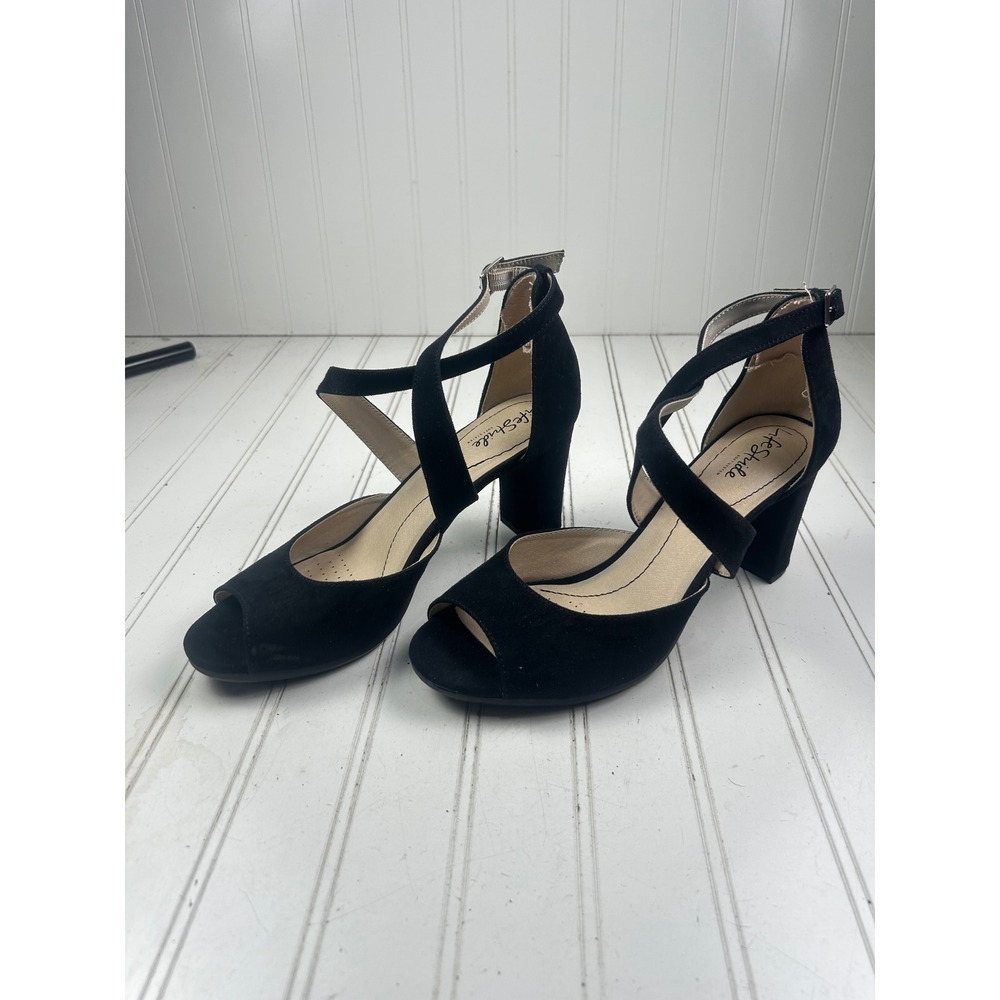 LifeStride Allison Black Fabric Strappy Comfort Sandals Heels Women's Size 10 - Picture 7 of 12